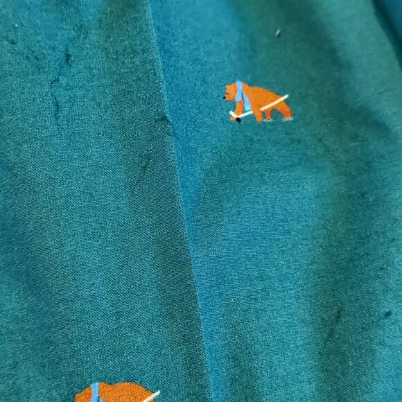 Bonobos Mens Size S Green Hockey Bear Print L/S Button Up Slim Fit Shirt Flaw - Picture 6 of 8